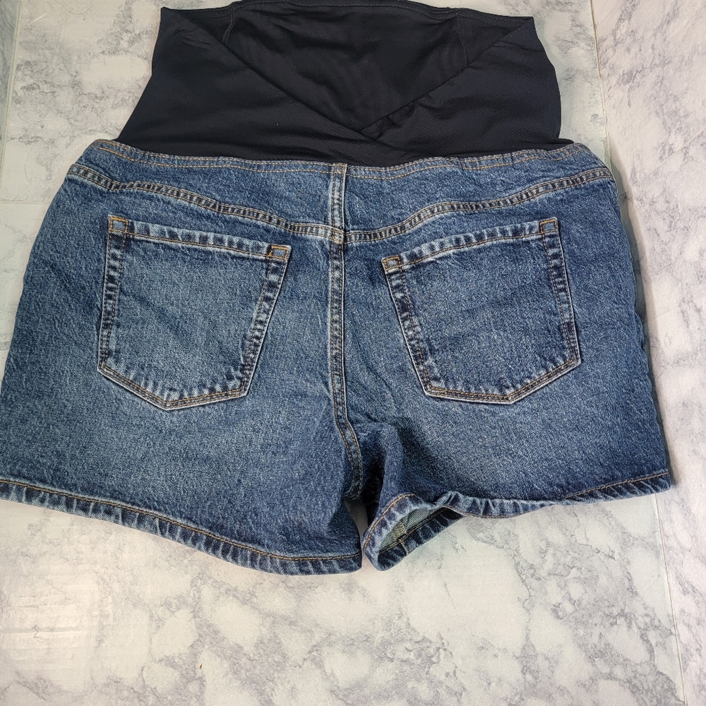 Isabel Maternity Denim Shorts Women's Size 6 Crossover panel